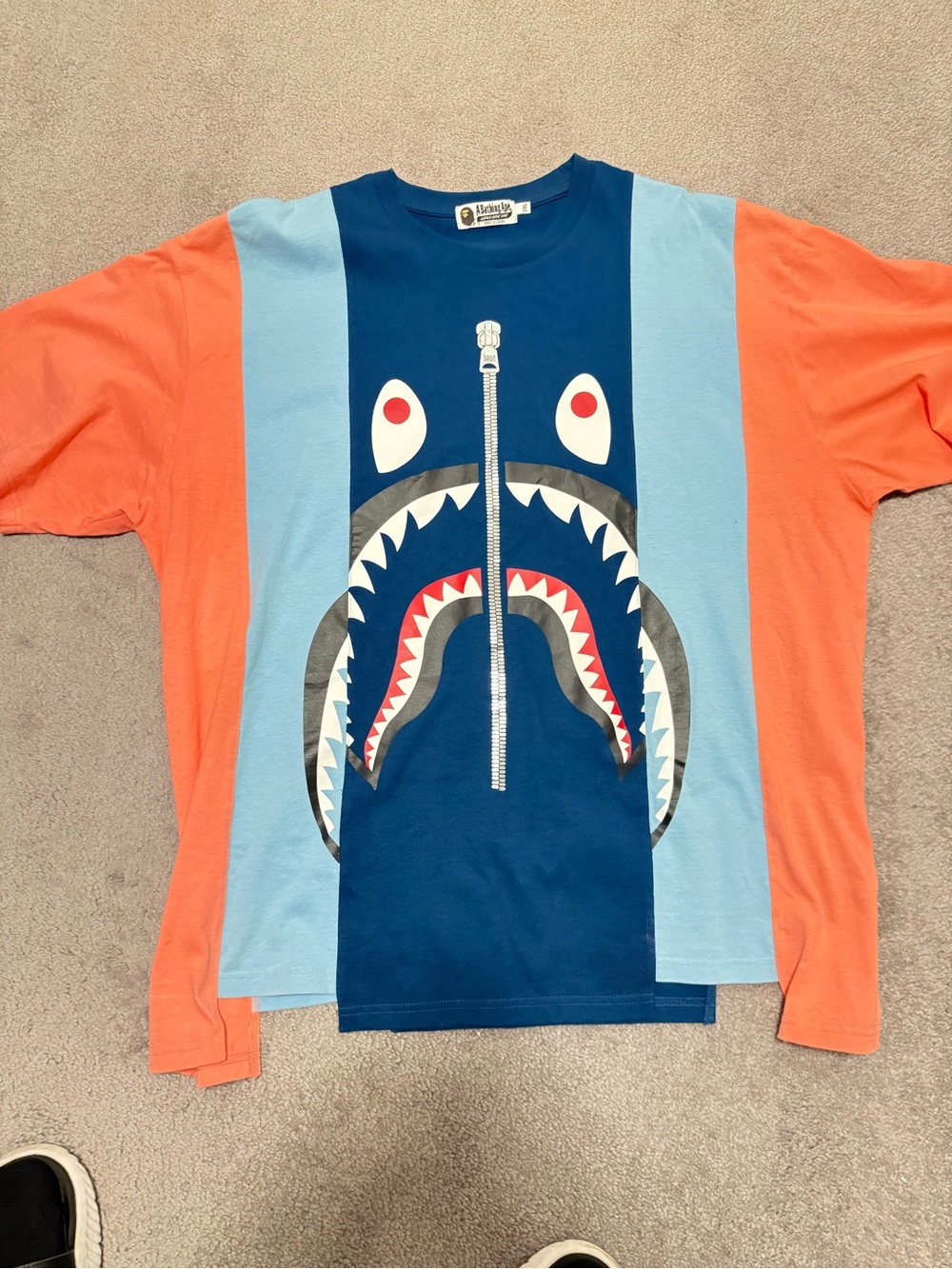 2XL Bape Shark Colorblock Tee - Blue & Pink PADS NWT